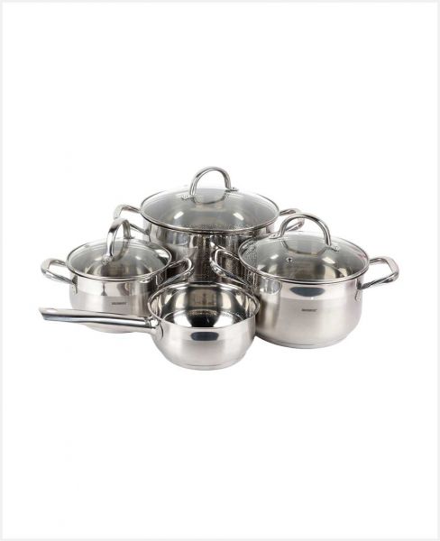 BERGNER GOURMET STAINLESS STEEL 7PCS COOKWARE SET