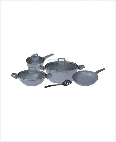 HOMEWAY MARBLE COOKWARE SET FORGED 8PCS HW3697