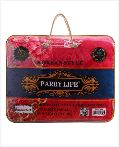PARRY LIFE DOUBLE 2PLY BLANKET 200X240CM PLBL 7618