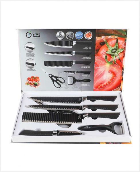 GREEN POINT KITCHEN KNIFE 6PCS GPKS-161