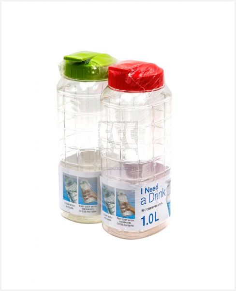 LOCKNLOCK WATER BOTTLE SET 1LTR 2PC LCK103HHL00199