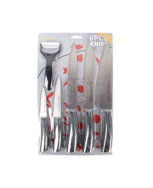 KUNSION STAINLESS STEEL KITCHEN KNIFE SET 6PCS KS06-6PC