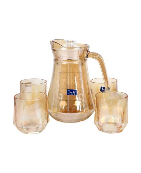GORGEOUS AMBER WATER JUG SET 5PCS 1300ML +300ML 16525-2