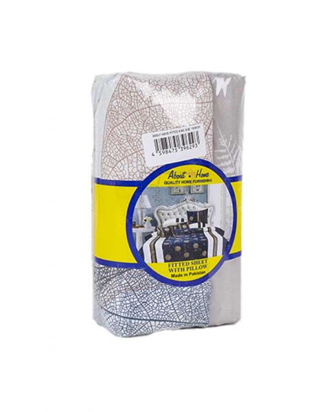 ABOUT HOME FITTED SHEET KING SIZE WITH PILLOW COVER 180X200CM