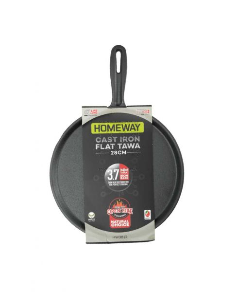 HOMEWAY CAST IRON TAWA PAN 27CM HW3812