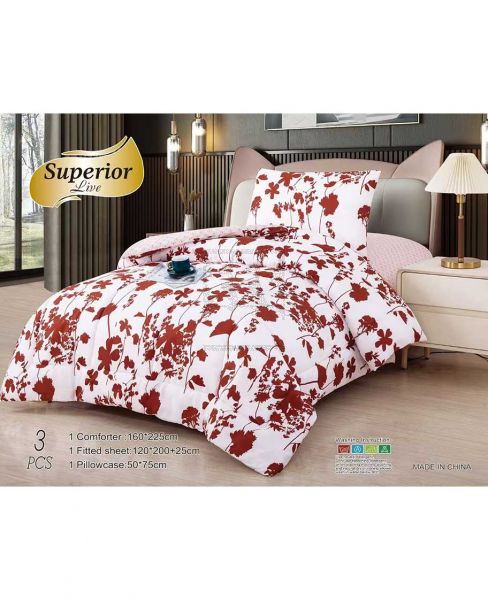 SUPERIOR QUILT SET WITH BED SHEET & PILLOW COVER 160X225CM