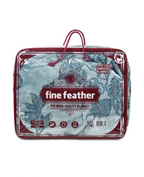 FINE FEATHER SOLID COLOR EMBOSSED BLANKET 200X24CM FF5022