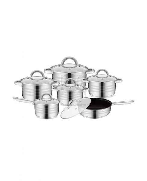 DUO LE BAO STAINLESS STEEL COOKWARE 12PCS SET 27-2 DLB2412-1