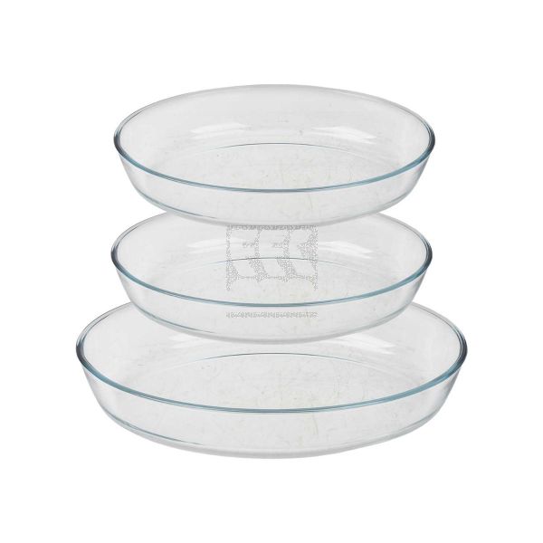 RED CHERRY BOROSILICATE BAKING TRAY SET 3PCS AH201=KPT-01