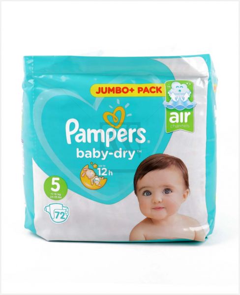 PAMPERS BABY DRY DIAPERS S5 MEGA PCK 72PCS PS188-0