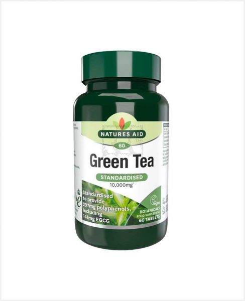 NATURES AID GREEN TEA 60 TABLETS 55GM