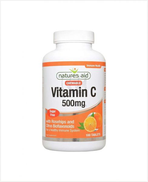 NATURES AID VITAMIN C 500MG CHEWABLE 100 TABLETS