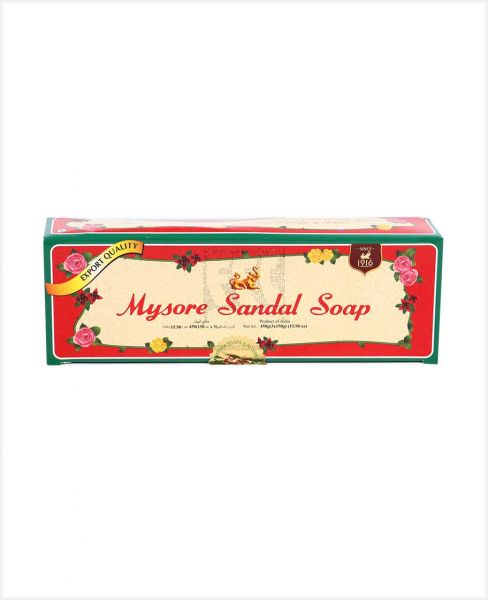 MYSORE SANDAL SOAP 3PCS PACK 450GM