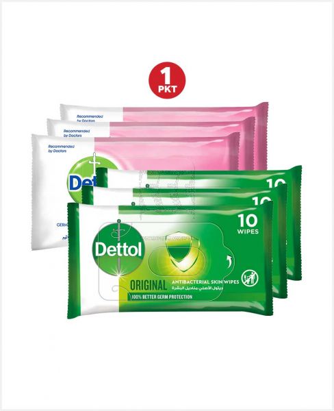 DETTOL A/B SKIN WIPES FRESH 10'S 2+1FREE #RC872-09