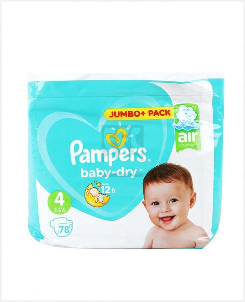 PAMPERS BABY DRY EXTRA LARGE 78'S JUMBO+ PACK #PS216-0