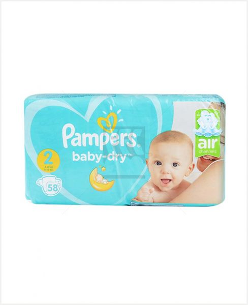 PAMPERS BABY DRY DIAPERS MINI 2 3-6KG 58PCS #PS226-0