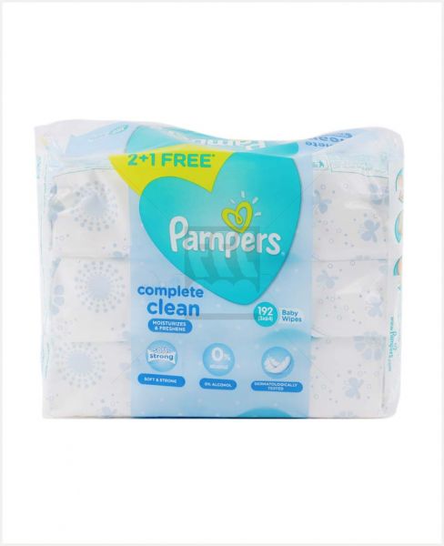 PAMPERS FRESH CLEAN BABY WIPES 2+1 FREE (3X64'S) #PS113-04
