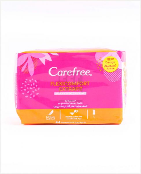 CAREFREE FLEXICOMFORT EXTRAFIT PANTYLINERS 44'S