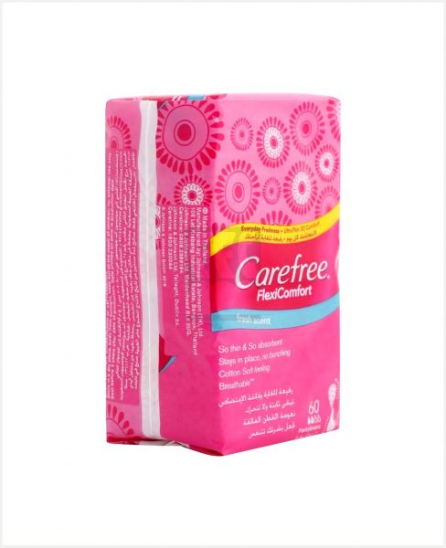 CAREFREE FLEXICOMFORT FRESH SCENT PANTYLINERS 60'S