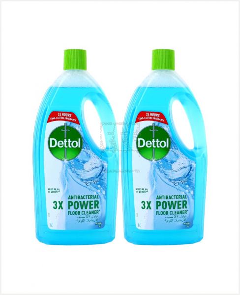 Dettol Antibacterial 3x Power Floor Cleaner Aqua 2x1L
