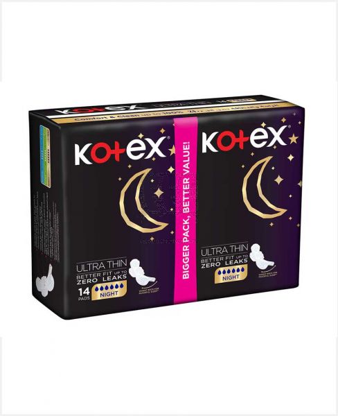 KOTEX ULTRATHIN PADS NIGHT+WINGS 14'S #61264142