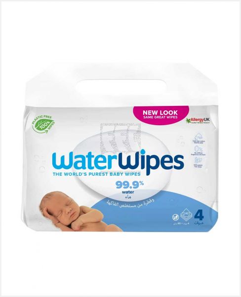 WATERWIPES BABY WIPES 4PCS X60'S VALUE PACK