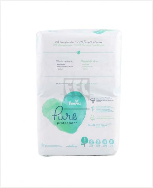 PAMPERS PURE PROTECTION DIAPERS S1 2-5KG 50'S