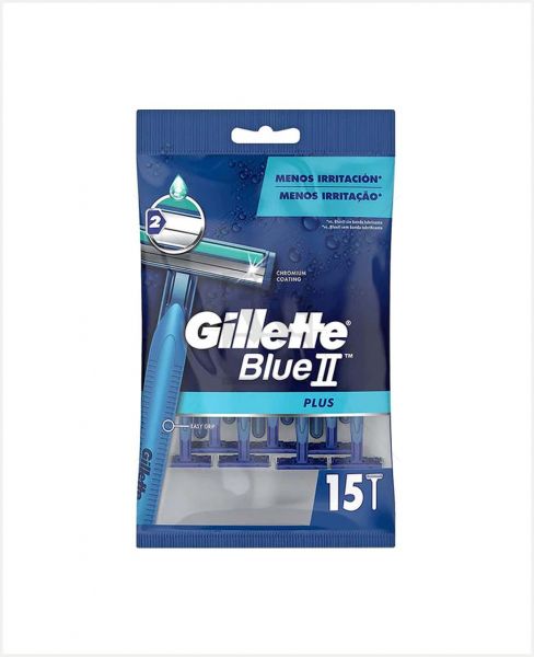 GILLETTE BLUE II PLUS  DISPOSABLE RAZORS 15'S