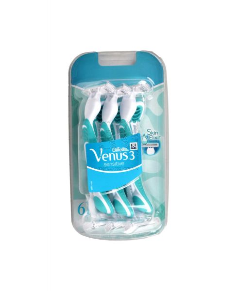 GILLETTE  VENUS 3 SENSITIVE RAZORS 6PCS