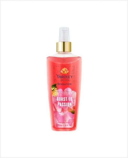 YARDLEY SENSATION BURST OF PASSION PERFUME MIST 236ML