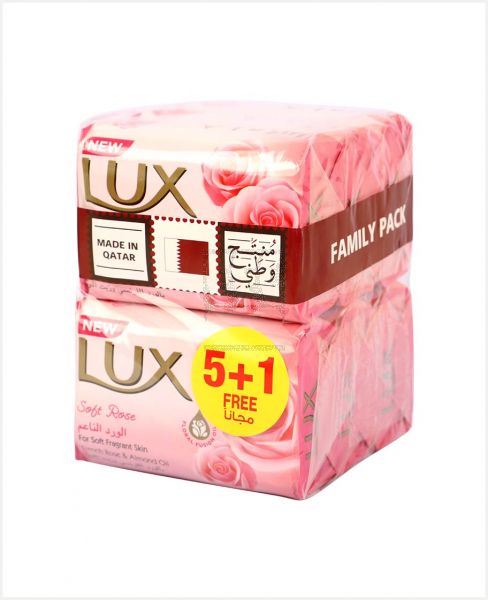 LUX SOFT ROSE SOAP BAR 170GM 5+1FREE