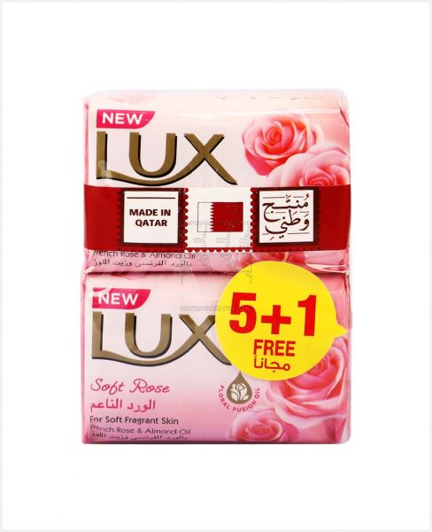 LUX SOFT ROSE SOAP BAR 120GM 5+1 FREE