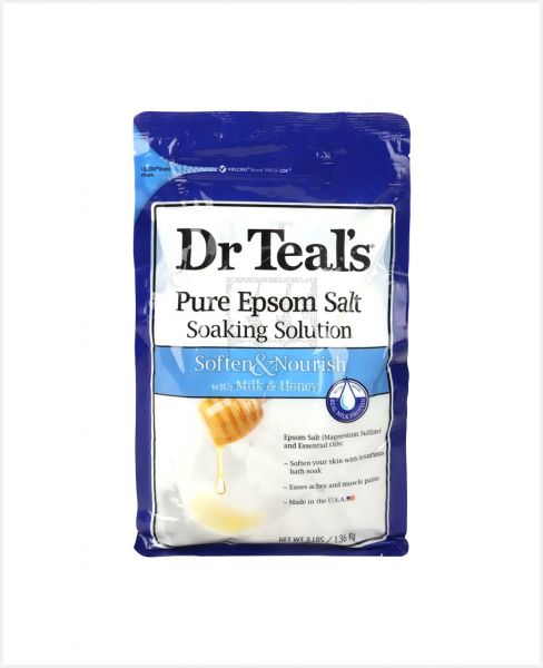 DR TEAL'S PURE EPSOM SALT SOFTEN&NOURISH W/MILK&HONEY 1360GM