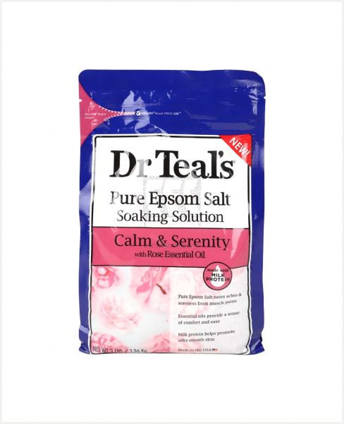 DR TEAL'S PURE EPSOM SALT CALM&SERENITY W/ROSE & OIL 1360GM