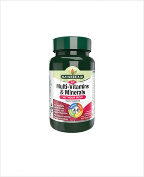 NATURES AID MULTI-VITAMIN & MINERALS WITHOUT IRON 60 TABLETS