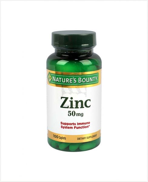 NATURE'S BOUNTY ZINC 50MG CAPLETS 100PCS