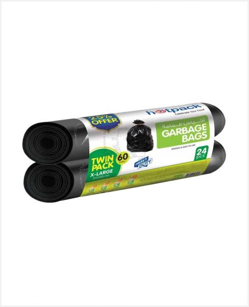 HOTPACK GARBAGE BAG ROLL X-LARGE 95X120CM TWIN PACK