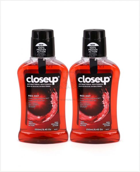 CLOSE UP ANTIBACTERIAL MOUTHWASH RED HOT 250ML(2+1FREE)