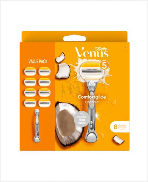 GILLETTE COMFORT GLIDE COCONUT VALUE PACK 1HANDLE+8BLADES
