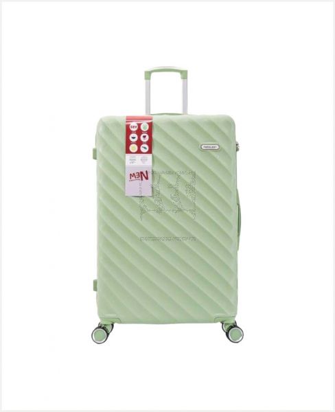 TRAVEL ONE SKEW HARD ABS LUGGAGE GREEN LARGE 28INCH