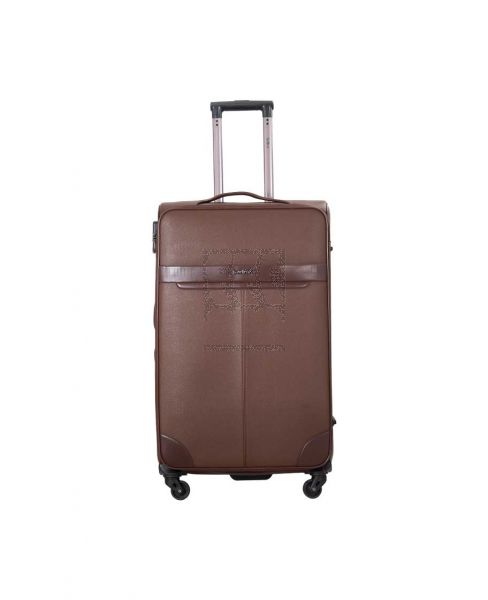 TRAVELLER 4 WHEEL EMPEROR LEATHER TROLLEY 24INCH TR3356