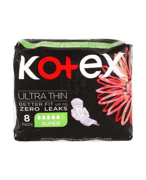 KOTEX ULTRA THIN SUPER+WINGS 8 PADS