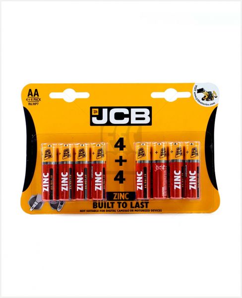 JCB ZINC BATTERY AA 4+4 PACK #S6586