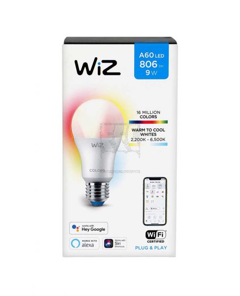 WIZ WI-FI COLOR+TUNABLE WHITE LIGHT BULB A60 LED 9W