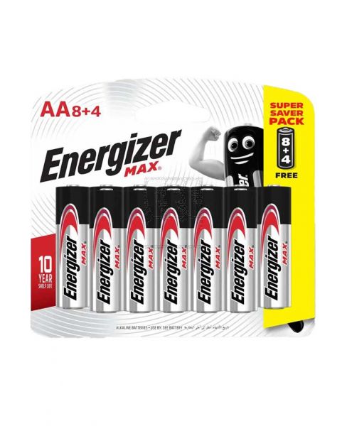ENERGIZER MAX BATTERY ALKALINE AA 12PCS