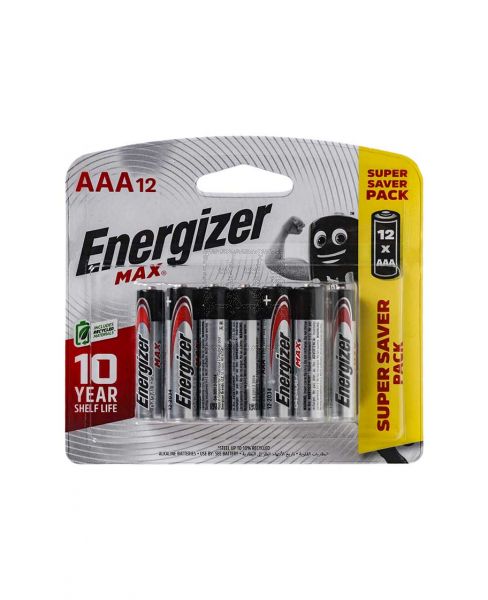 ENERGIZER MAX ALKALINE BATTERIES AAA 12PCS