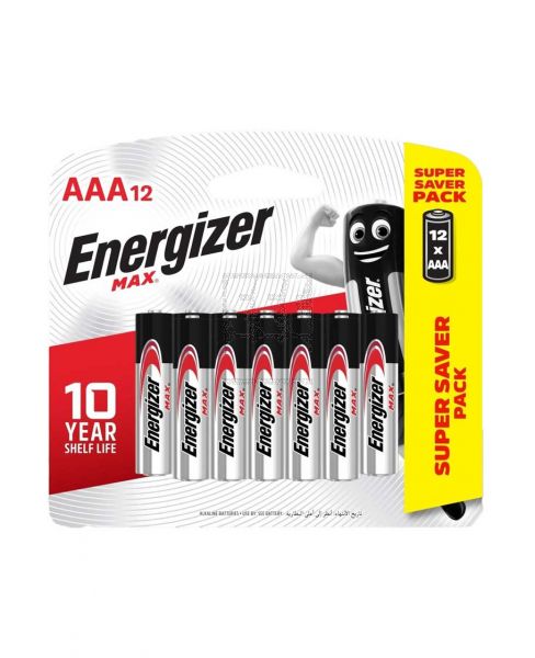 ENERGIZER MAX ALKALINE BATTERIES AAA 12PCS