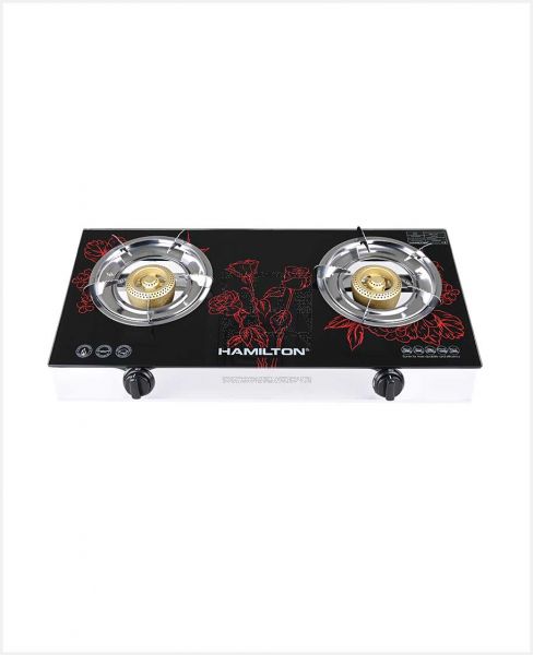 HAMILTON DOUBLE BURNER GLASS GAS STOVE HT1111GC