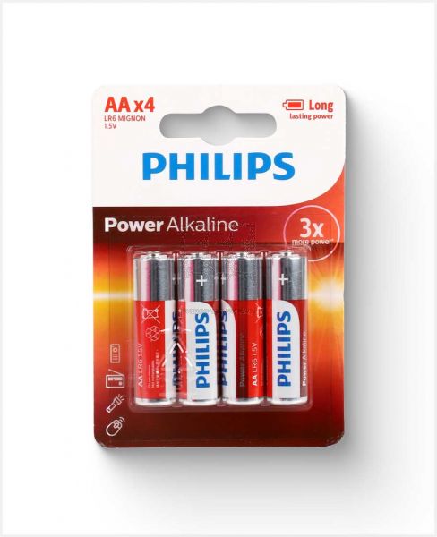 PHILIPS POWER ALKALINE AA 4-BLISTER LR6P4B/97