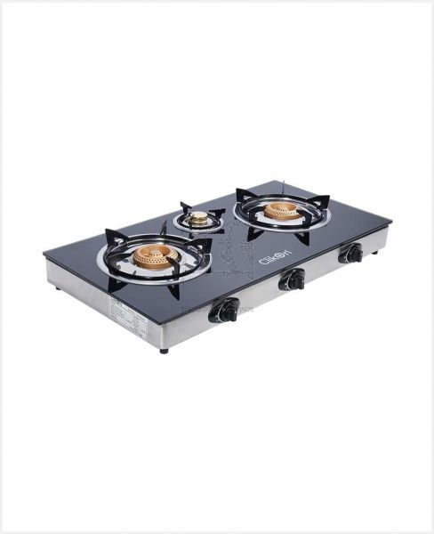 CLIKON 3 BURNER GLASS TOP GAS STOVE CK4279